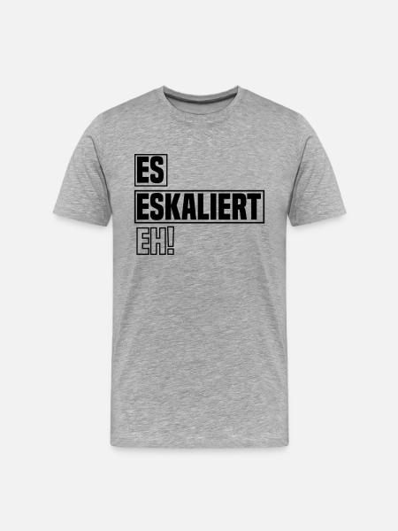 es eskaliert eh - Männer Premium Bio T-Shirt - Grau meliert