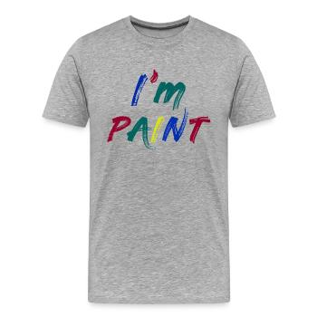 I'M PAINT - I Love to Finger Paint – Finger Paints - Men's Premium Organic T-Shirt - heather grey - Front - Damien (186cm)