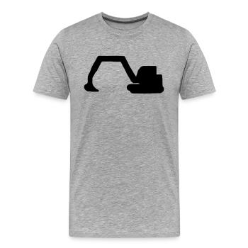 pelleteuse - T-shirt bio Premium Homme - gris chiné - Devant - Damien (186cm)