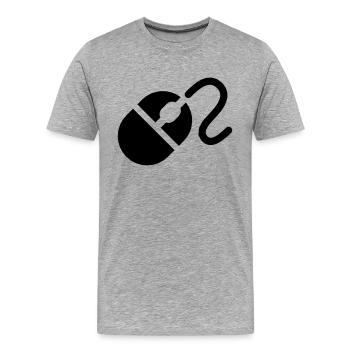 Computer Mouse - T-shirt bio Premium Homme - gris chiné - Devant - Damien (186cm)