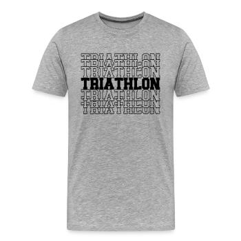 Triathlon - T-shirt bio Premium Homme - gris chiné - Devant - Damien (186cm)