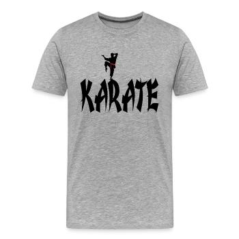 karaté - T-shirt bio Premium Homme - gris chiné - Devant - Damien (186cm)