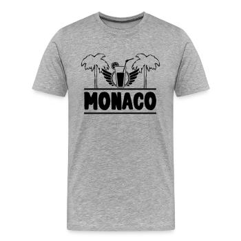 Monaco - Männer Premium Bio T-Shirt - Grau meliert - Vorne - Damien (186cm)