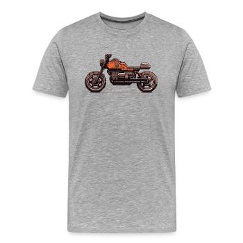 8 bit vintage motorcycle for motorcyclists - Men's Premium Organic T-Shirt - heather grey - Front - Damien (186cm)