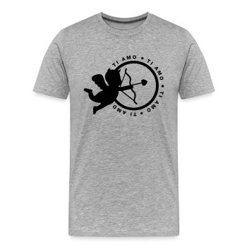 ti amo - amor - Männer Premium Bio T-Shirt - Grau meliert - Vorne - Damien (186cm)