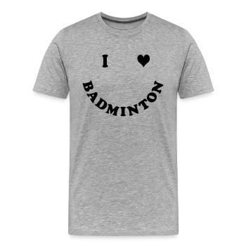 badminton - Männer Premium Bio T-Shirt - Grau meliert - Vorne - Damien (186cm)