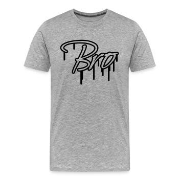 Bro Graffiti Design - T-shirt bio Premium Homme - gris chiné - Devant - Damien (186cm)