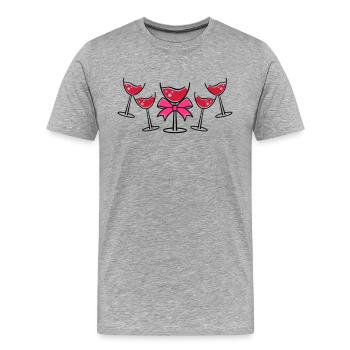 glases wine - Männer Premium Bio T-Shirt - Grau meliert - Vorne - Damien (186cm)