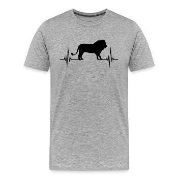 Puls Männlicher Löwe - Männer Premium Bio T-Shirt - Grau meliert - Vorne - Damien (186cm)