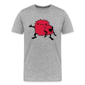 Monster Kind Familie - Männer Premium Bio T-Shirt - Grau meliert - Vorne - Damien (186cm)