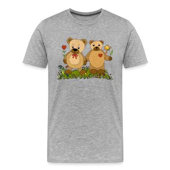 Teddybär - Männer Premium Bio T-Shirt - Grau meliert - Vorne - Damien (186cm)
