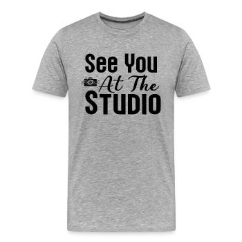 See You At The Studio Photography - Men's Premium Organic T-Shirt - heather grey - Front - Damien (186cm)