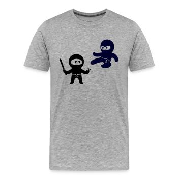 Ninjas - Men's Premium Organic T-Shirt - heather grey - Front - Damien (186cm)
