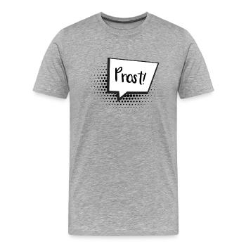 Prost Sprechblase - Männer Premium Bio T-Shirt - Grau meliert - Vorne - Damien (186cm)