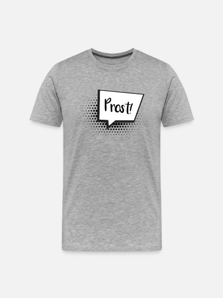Prost Sprechblase - Männer Premium Bio T-Shirt - Grau meliert