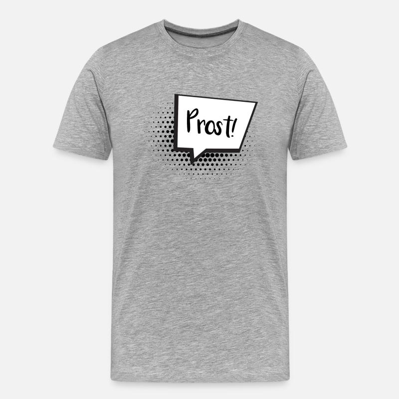 Prost Sprechblase - Männer Premium Bio T-Shirt - Grau meliert