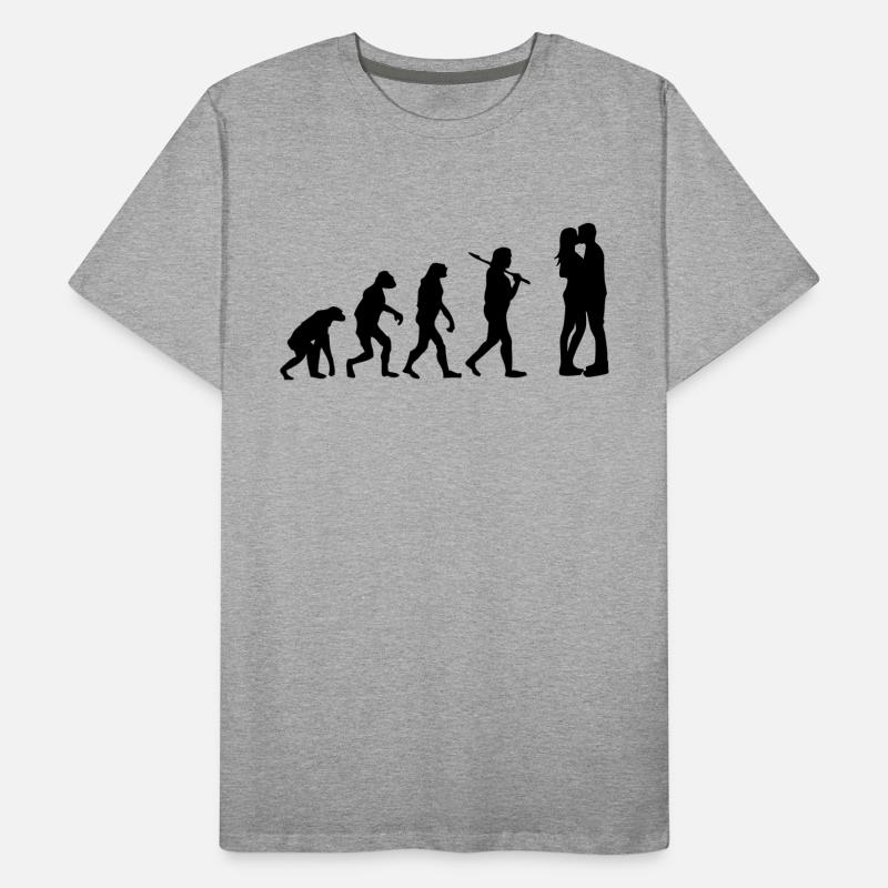 Die Evolution der Liebe Männer Premium Bio T-Shirt