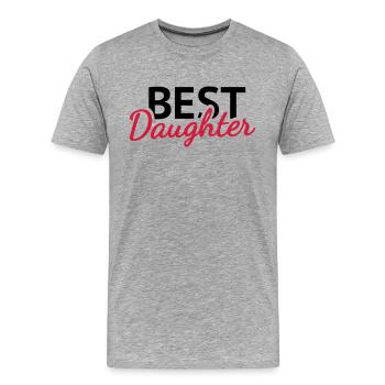 Best Daughter - Men's Premium Organic T-Shirt - heather grey - Front - Damien (186cm)