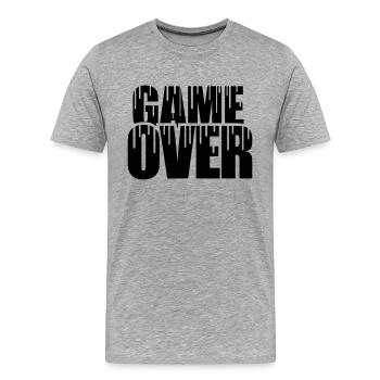 Jeu amusant terminé - T-shirt bio Premium Homme - gris chiné - Devant - Damien (186cm)