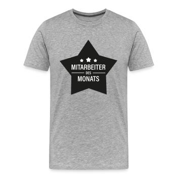 Mitarbeiter des Monats - Männer Premium Bio T-Shirt - Grau meliert - Vorne - Damien (186cm)