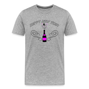 Bonne année ! - T-shirt bio Premium Homme - gris chiné - Devant - Damien (186cm)