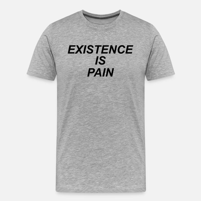 Existenz ist Schmerz - Männer Premium Bio T-Shirt - Grau meliert