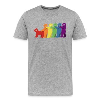 Bären Party, Pride Outfit - Männer Premium Bio T-Shirt - Grau meliert - Vorne - Damien (186cm)