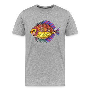 Poisson - T-shirt bio Premium Homme - gris chiné - Devant - Damien (186cm)