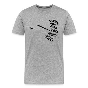 compteur vitesse - T-shirt bio Premium Homme - gris chiné - Devant - Damien (186cm)
