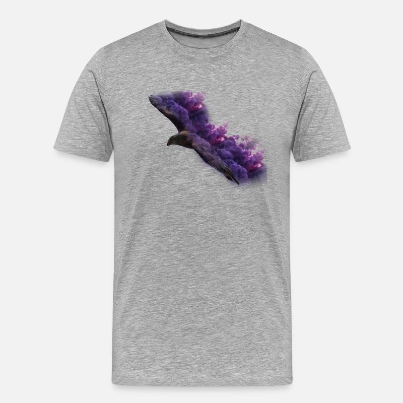 Adler mit Rauch - Männer Premium Bio T-Shirt - Grau meliert