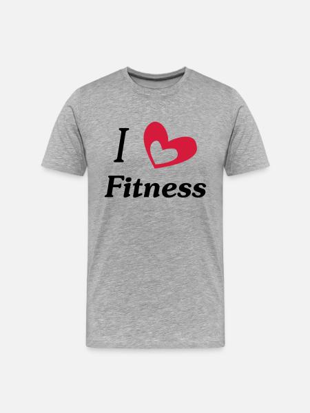i love fitness - Men's Premium Organic T-Shirt - heather grey