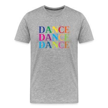 danse danse danse danse en arc-en-ciel - T-shirt bio Premium Homme - gris chiné - Devant - Damien (186cm)