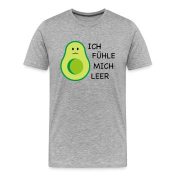 Avocado - Männer Premium Bio T-Shirt - Grau meliert - Vorne - Damien (186cm)