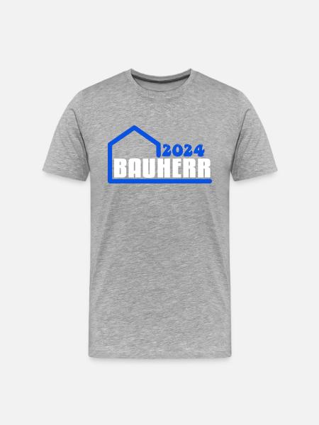 Bauherr 2024 - Männer Premium Bio T-Shirt - Grau meliert