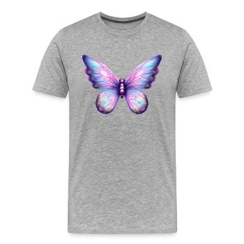 Schmetterling Falter Insekt Tier - Männer Premium Bio T-Shirt - Grau meliert - Vorne - Damien (186cm)