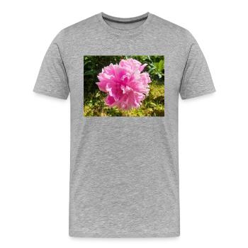 Chinesische Pfingstrose Chinesische Pfingsrose Paeonia - Männer Premium Bio T-Shirt - Grau meliert - Vorne - Damien (186cm)
