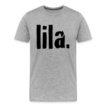 lila - Männer Premium Bio T-Shirt - Grau meliert - Vorne - Damien (186cm)