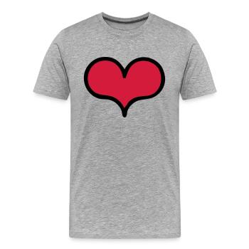 herz - Männer Premium Bio T-Shirt - Grau meliert - Vorne - Damien (186cm)