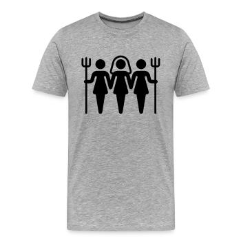 Brideguard (no text) - Männer Premium Bio T-Shirt - Grau meliert - Vorne - Damien (186cm)