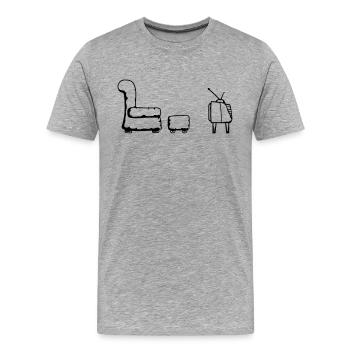 living room tv furniture tv watch look unte - Men's Premium Organic T-Shirt - heather grey - Front - Damien (186cm)