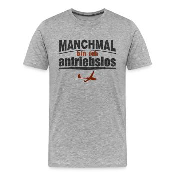 Segelflieger - Männer Premium Bio T-Shirt - Grau meliert - Vorne - Damien (186cm)