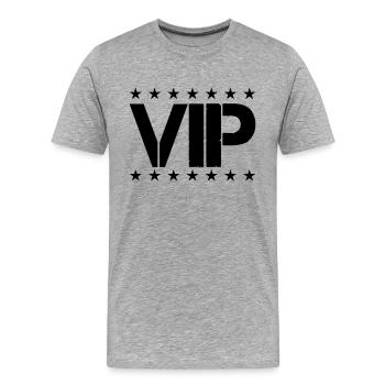 vip - Männer Premium Bio T-Shirt - Grau meliert - Vorne - Damien (186cm)