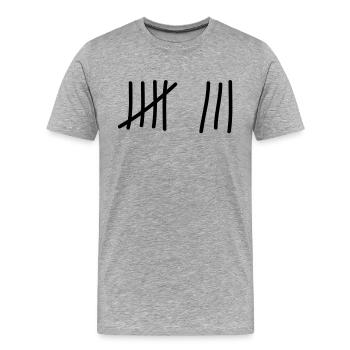 tage_zaehlen_8 - Männer Premium Bio T-Shirt - Grau meliert - Vorne - Damien (186cm)