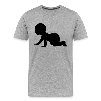 Ombre bébé A - 1 vecteur de couleur - T-shirt bio Premium Homme - gris chiné - Devant - Damien (186cm)