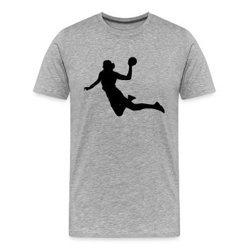 Handball female eu - Men's Premium Organic T-Shirt - heather grey - Front - Damien (186cm)