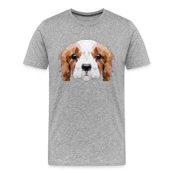 Cadeau animal de compagnie chien - T-shirt bio Premium Homme - gris chiné - Devant - Damien (186cm)