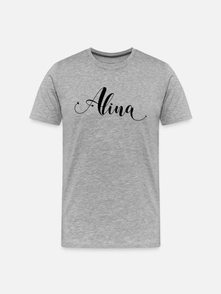 alina - Männer Premium Bio T-Shirt - Grau meliert