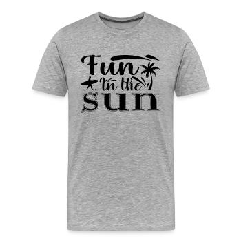 S’amuser au soleil - T-shirt bio Premium Homme - gris chiné - Devant - Damien (186cm)