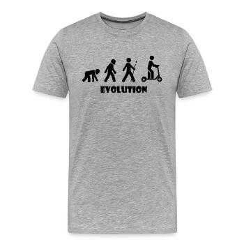 E-Scooter Roller Scooter - T-shirt bio Premium Homme - gris chiné - Devant - Damien (186cm)