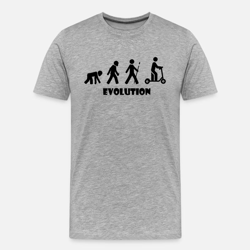 E-Scooter Roller Scooter - Männer Premium Bio T-Shirt - Grau meliert